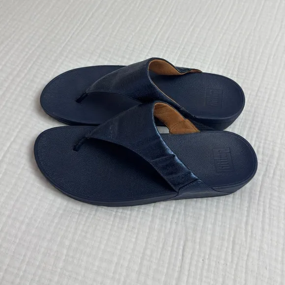FITFLOP Womens LULU Navy Blue Sandals Summer Classic Comfort Size US 11