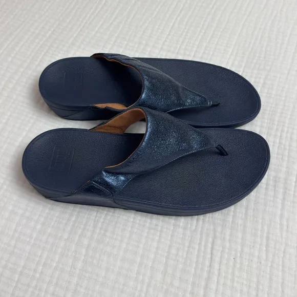 FITFLOP Womens LULU Navy Blue Sandals Summer Classic Comfort Size US 11