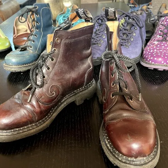 Fluevog Derby Swirl Combat Boot