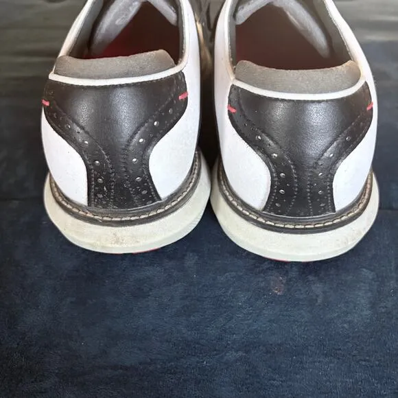FootJoy 57924 White Black Saddle Golf Shoes Mens 10.5 W Wide Spikeless