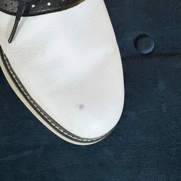 FootJoy 57924 White Black Saddle Golf Shoes Mens 10.5 W Wide Spikeless