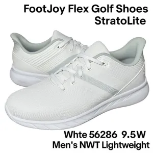 FootJoy Flex Golf Shoes StratoLite White 56286 9.5W Men's NWT Lightweight