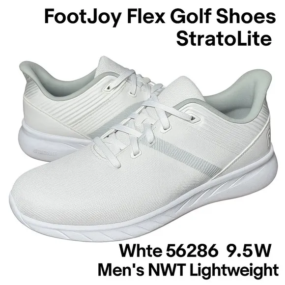 FootJoy Flex Golf Shoes StratoLite White 56286 9.5W Men's NWT Lightweight