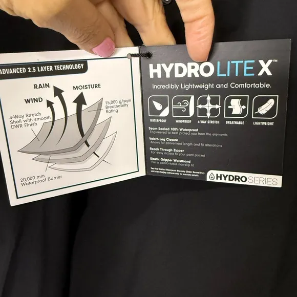 FootJoy NWT HydroLite X Rain Pants Black Golf- Small