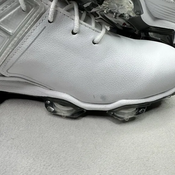 FootJoy Tour X Men's Size 9 (W) WIDE Golf Shoes White Spikes Lace Up Waterproof
