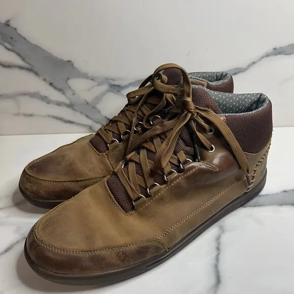 Forsake Phil Mid Waterproof Sneakers Boots Mens Sz 12 Brown Shoes Leather Walnut