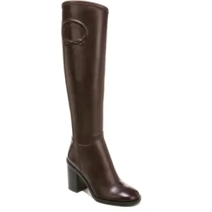 FRANCO SARTO Brown Rivet-tall Toe Block Heel Leather Boots Sz 10M