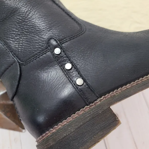 Franco Sarto Haleen Over The Knee Boots black leather studded womens size 6