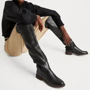 Franco Sarto Haleen Over The Knee Boots black leather studded womens size 6