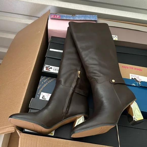 Franco Sarto Womens Tiera High Leather Tall Knee-High Boots