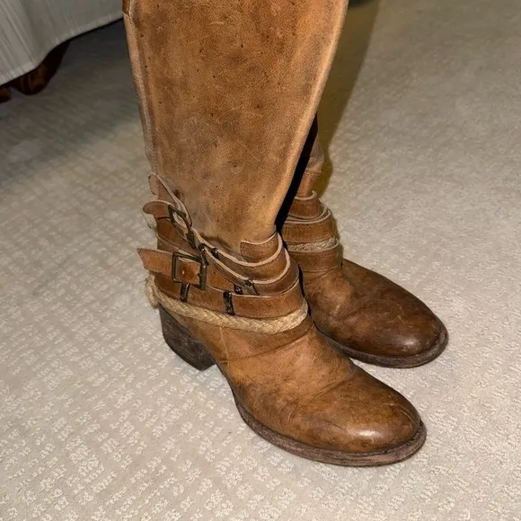 Free bird by Steven drover tall boots tan