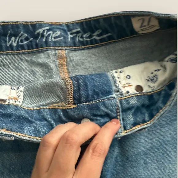 Free People | Bailey Fringe Denim Mini Skirt | Size 27 | NWOT