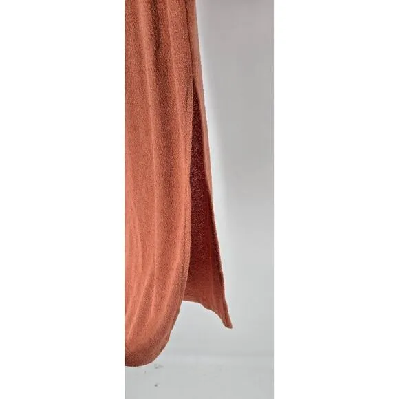 Free People Beach Coral Maxi Skirt Side Slit Womens Medium Elastic Waist Boho