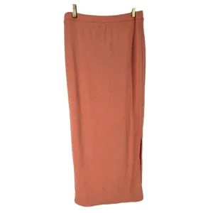 Free People Beach Coral Maxi Skirt Side Slit Womens Medium Elastic Waist Boho