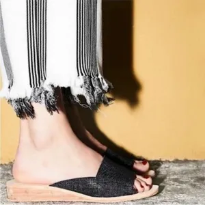 Free People Daybird Mini Wedge Sandals Black Tan Size 37 size 6.5-7