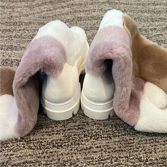 Free People Happy Thoughts Faux Fur Tall Lug Sole Winter Boots US 9.5