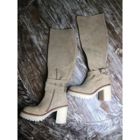 Free People Jasper Boots Knee High Tall Tan NEW 6 US