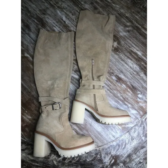 Free People Jasper Boots Knee High Tall Tan NEW 6 US