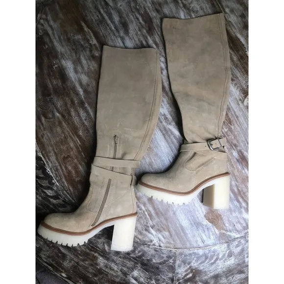 Free People Jasper Boots Knee High Tall Tan NEW 6 US