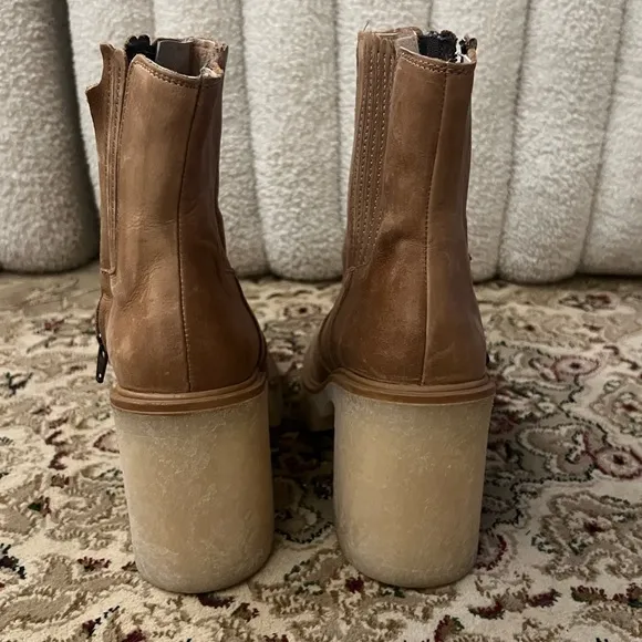 Free People leather short boots, 3 inch heel women’s size 7
