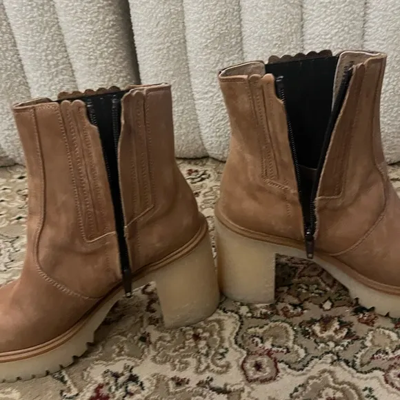 Free People leather short boots, 3 inch heel women’s size 7