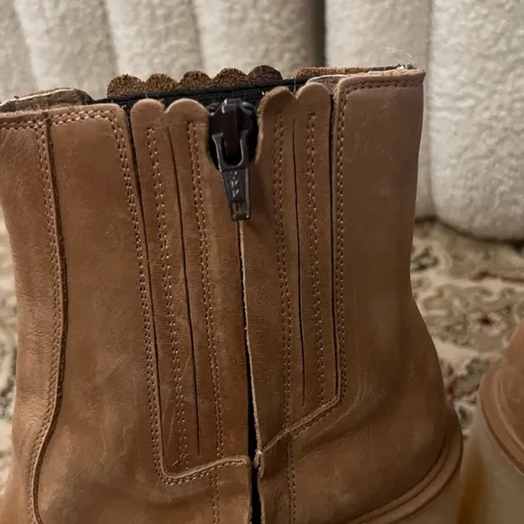 Free People leather short boots, 3 inch heel women’s size 7