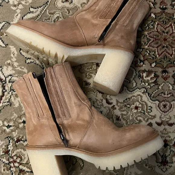 Free People leather short boots, 3 inch heel women’s size 7