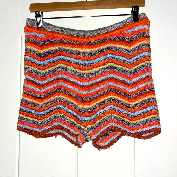 Free People Marisol Striped Slim Knit Brief Short Sz XL New Cozy Chic Mid Rise