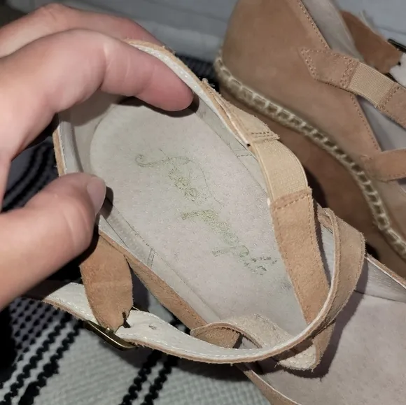 FREE PEOPLE TERRACE PLATFORM SUEDE WEDGE SANDALS, SZ 10 / 41