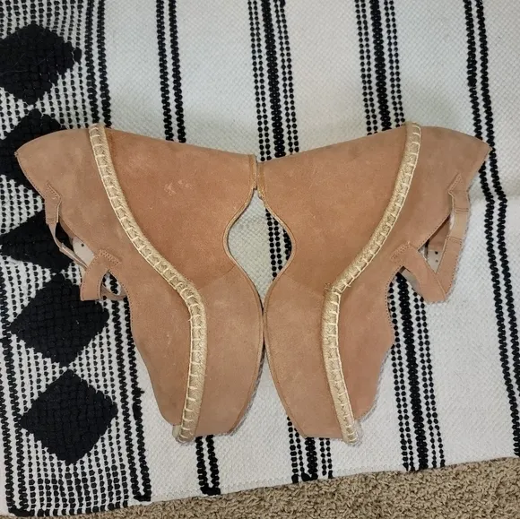 FREE PEOPLE TERRACE PLATFORM SUEDE WEDGE SANDALS, SZ 10 / 41