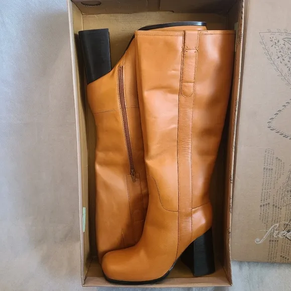 Free People Women's Naomi Tall Heel Boots in Tuscan Tan Sz 9.5 &amp; 10