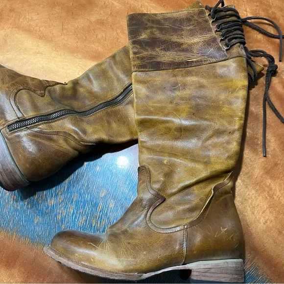 Freebird by Steven Cyn Brown Leather Knee-High Boots size 8