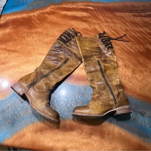 Freebird by Steven Cyn Brown Leather Knee-High Boots size 8