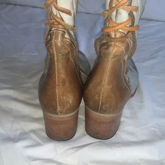 Freebird Cosmo Tall Boots White Leather Heeled Women’s Size 7