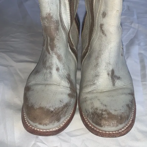 Freebird Cosmo Tall Boots White Leather Heeled Women’s Size 7