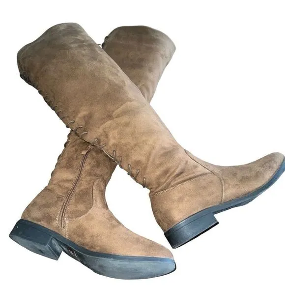 French Connection Over The Knee Boots Womens Size 9 Jasper Brown