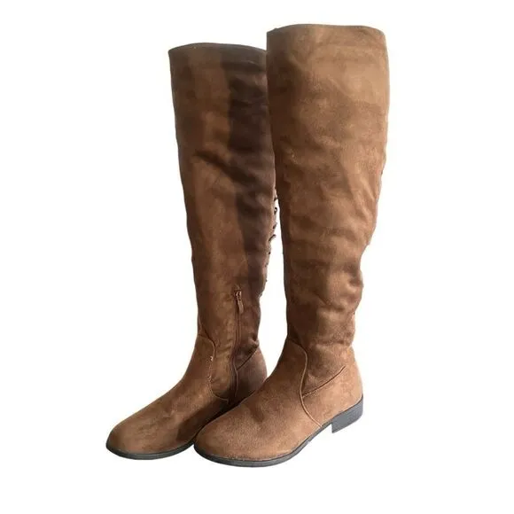 French Connection Over The Knee Boots Womens Size 9 Jasper Brown