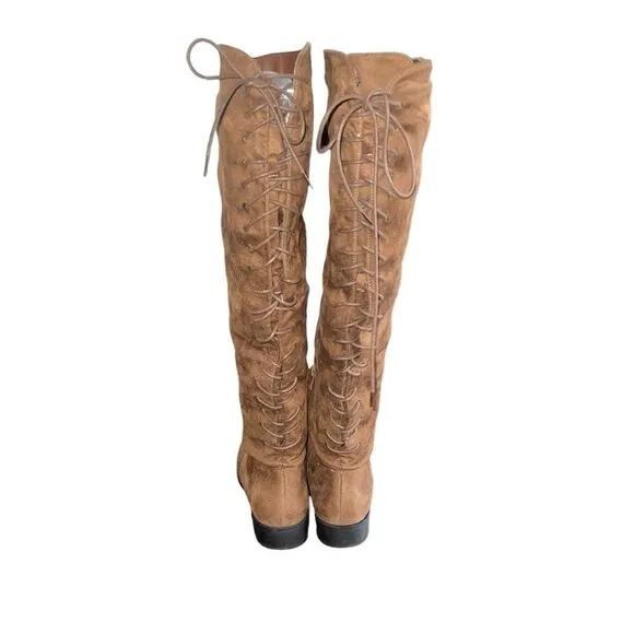 French Connection Over The Knee Boots Womens Size 9 Jasper Brown