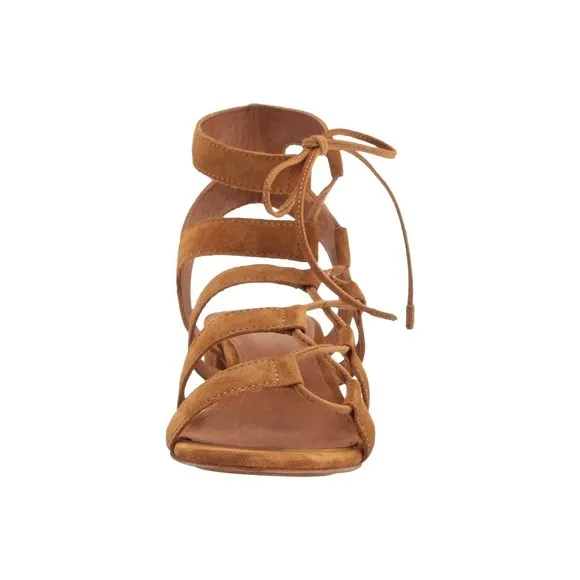 FRYE 3472360 Chrissy Side Ghillie Cognac Women's Size 6.5, 7 Dress Sandals $278
