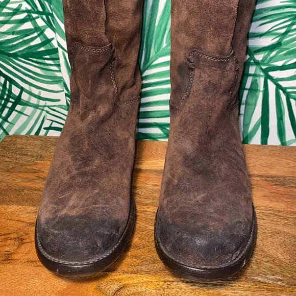 Frye 76556 Elena Tall Brown Suede Knee High Leather Boots  Women’s 9.5 B