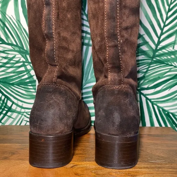 Frye 76556 Elena Tall Brown Suede Knee High Leather Boots  Women’s 9.5 B