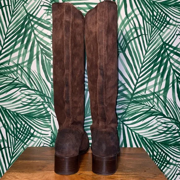 Frye 76556 Elena Tall Brown Suede Knee High Leather Boots  Women’s 9.5 B