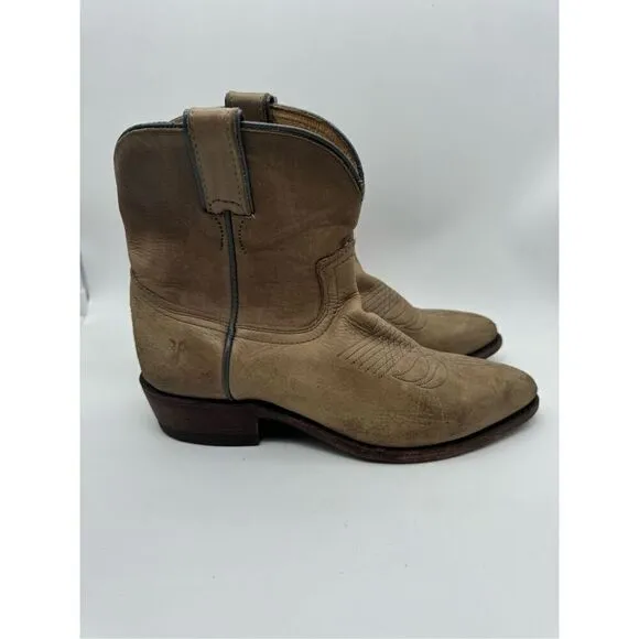 Frye Billy Short Distressed Leather Western Cowgirl Boots Womens Size 7.5