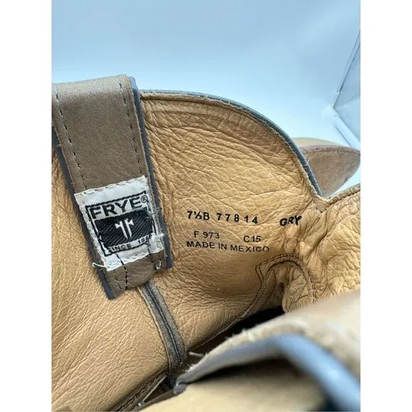 Frye Billy Short Distressed Leather Western Cowgirl Boots Womens Size 7.5