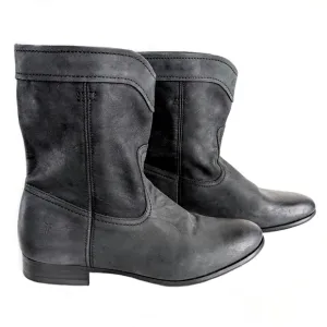 Frye Black Cara Roper Short Nubuck Suede Distressed Boots Size 9B