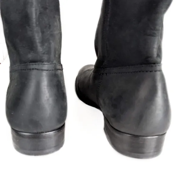Frye Black Cara Roper Short Nubuck Suede Distressed Boots Size 9B