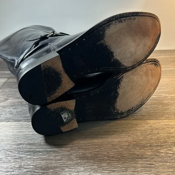 Frye black leather tall boots woman’s size 7B (d3)