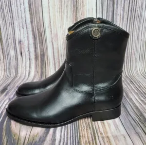 FRYE Black Melissa Button Short Leather Zipper Boots New Size 6.5