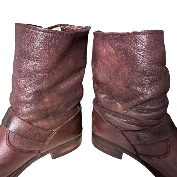 Frye | Brown Leather Veronica Short Slouch Boots Size 9