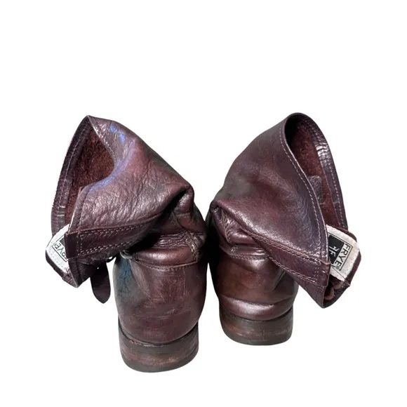 Frye | Brown Leather Veronica Short Slouch Boots Size 9